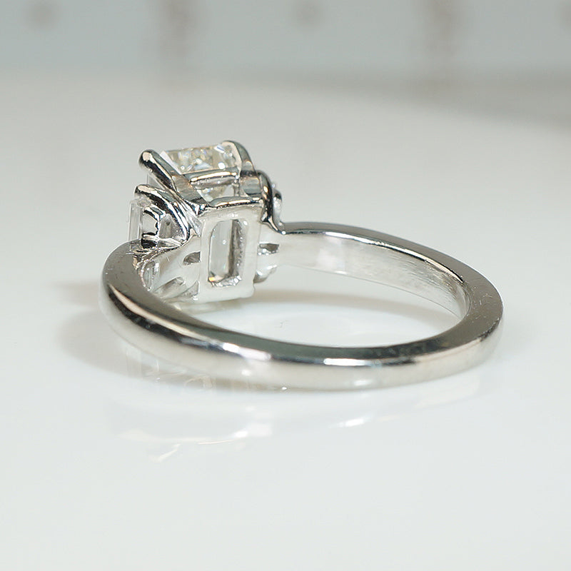 Brilliant Emerald Cut Diamond Engagement Ring