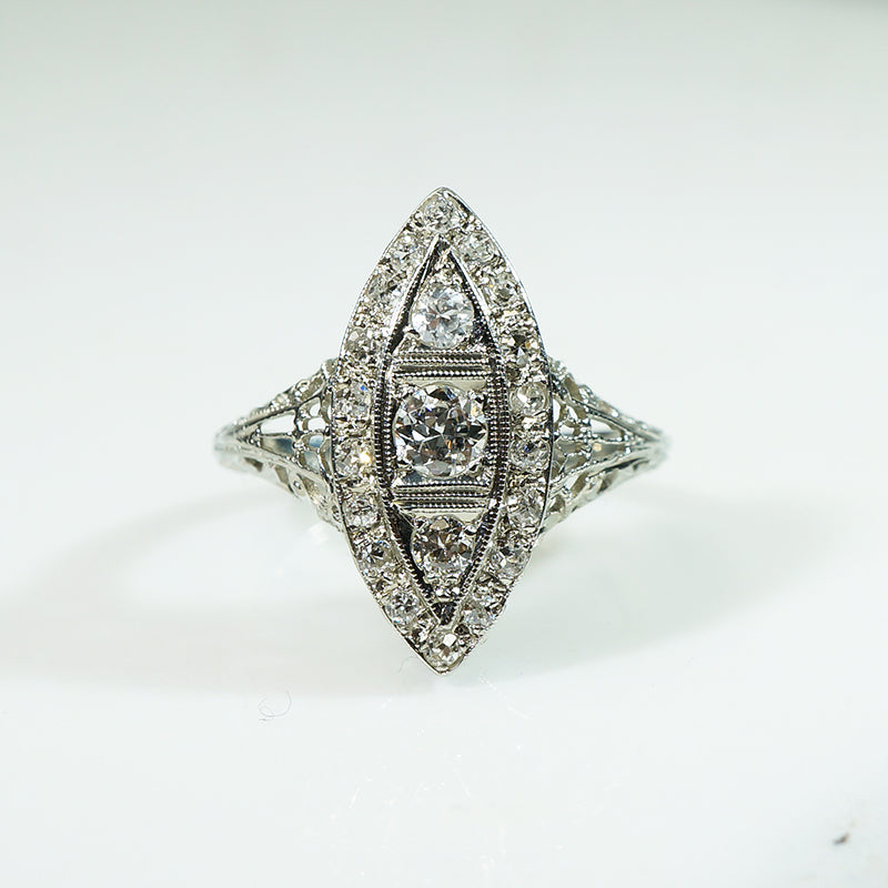 Marquis Diamond Covered Filigree Beauty