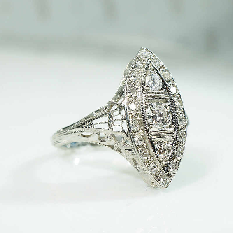 Marquis Diamond Covered Filigree Beauty