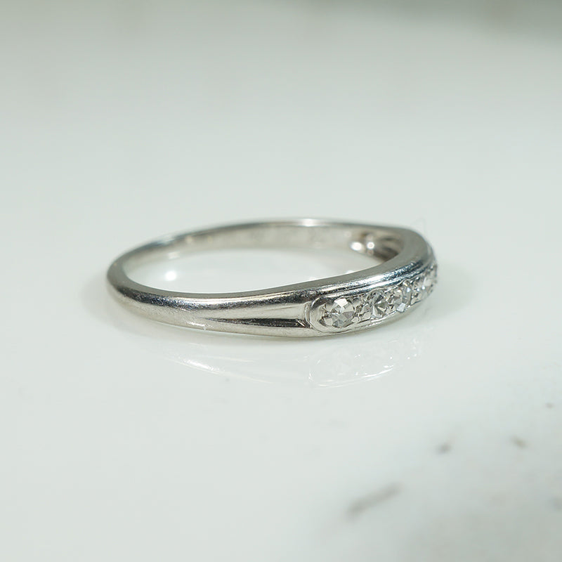 Vintage 1930's Platinum and Diamond Band