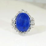 Frothy Diamond Bubbles & Lapis Cocktail Ring