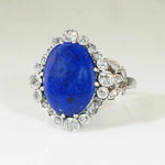 Frothy Diamond Bubbles & Lapis Cocktail Ring