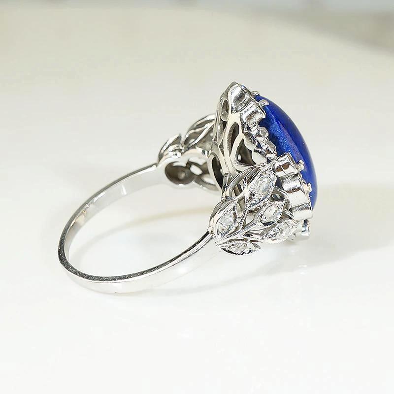 Frothy Diamond Bubbles & Lapis Cocktail Ring