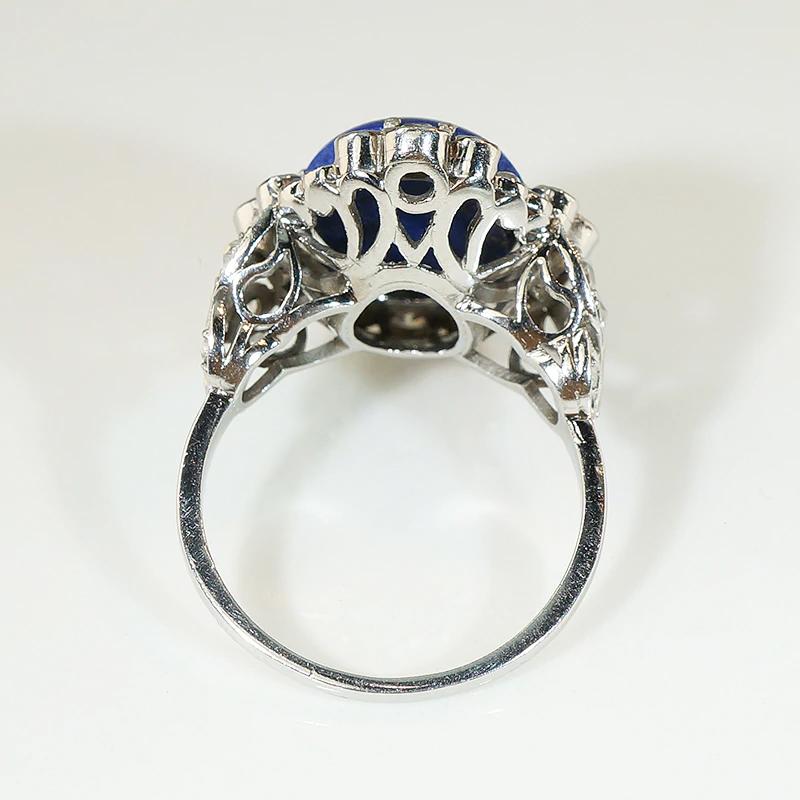 Frothy Diamond Bubbles & Lapis Cocktail Ring