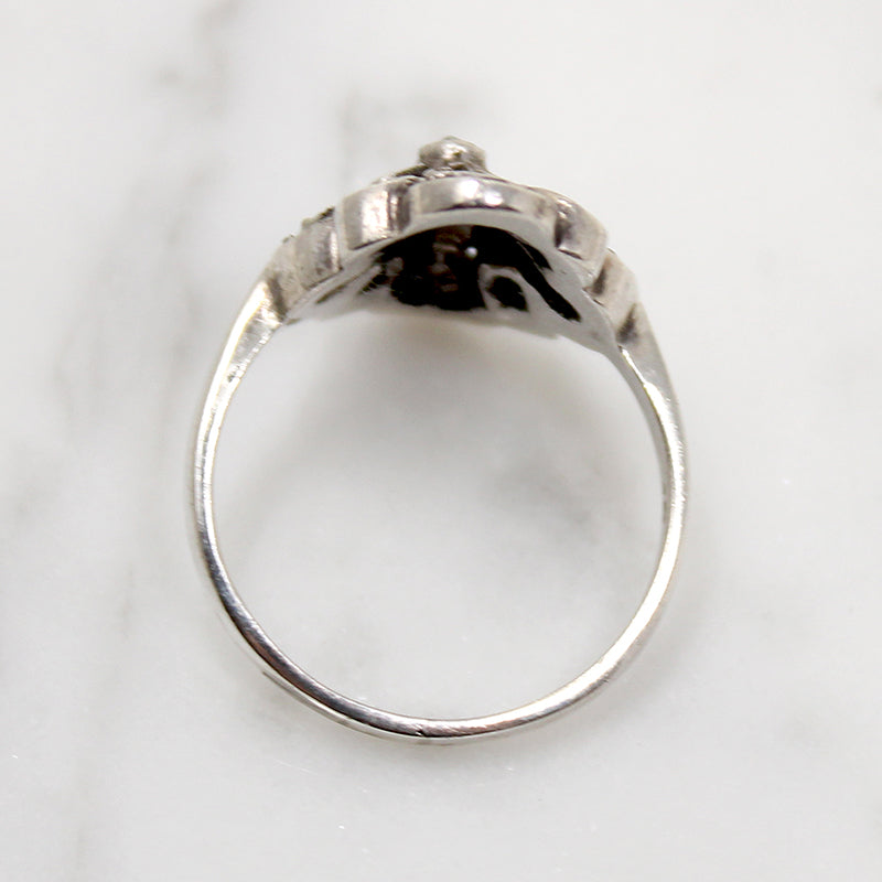 Pretty Little Marcasite & Sterling Deco Ring