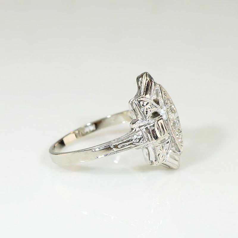 Art Deco Geometry Diamond & White Gold Ring