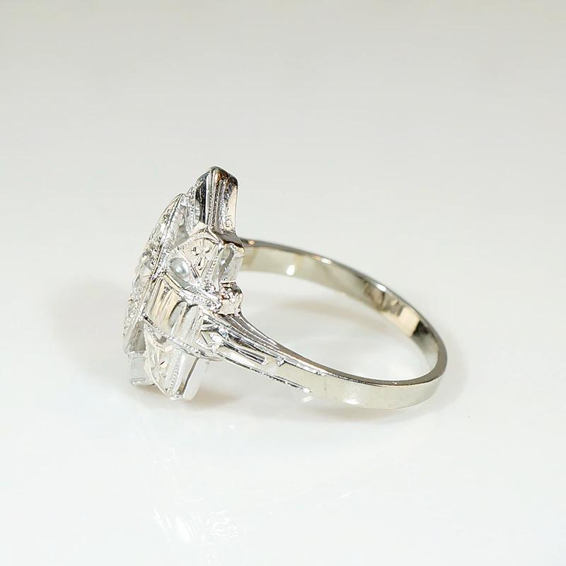 Art Deco Geometry Diamond & White Gold Ring