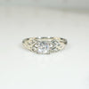 Diamond Engagement Ring with Engraved Flowers
