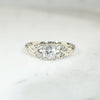 Diamond Engagement Ring with Engraved Flowers