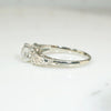 Diamond Engagement Ring with Engraved Flowers