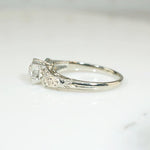 Diamond Engagement Ring with Engraved Flowers