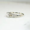 Diamond Engagement Ring with Engraved Flowers
