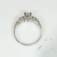 Diamond Engagement Ring with Engraved Flowers