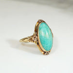 Delightful Amazonite Rose & Yellow Gold Ring