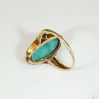 Delightful Amazonite Rose & Yellow Gold Ring