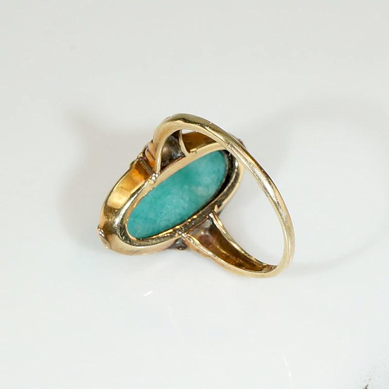 Delightful Amazonite Rose & Yellow Gold Ring