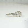 Floral Filigree Deco Diamond Engagement Ring