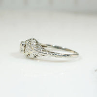 Floral Filigree Deco Diamond Engagement Ring