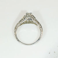 Floral Filigree Deco Diamond Engagement Ring