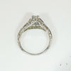 Floral Filigree Deco Diamond Engagement Ring