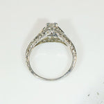 Floral Filigree Deco Diamond Engagement Ring