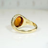 Buff Top Cut Citrine in Engraved Gold Ring