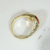 Buff Top Cut Citrine in Engraved Gold Ring
