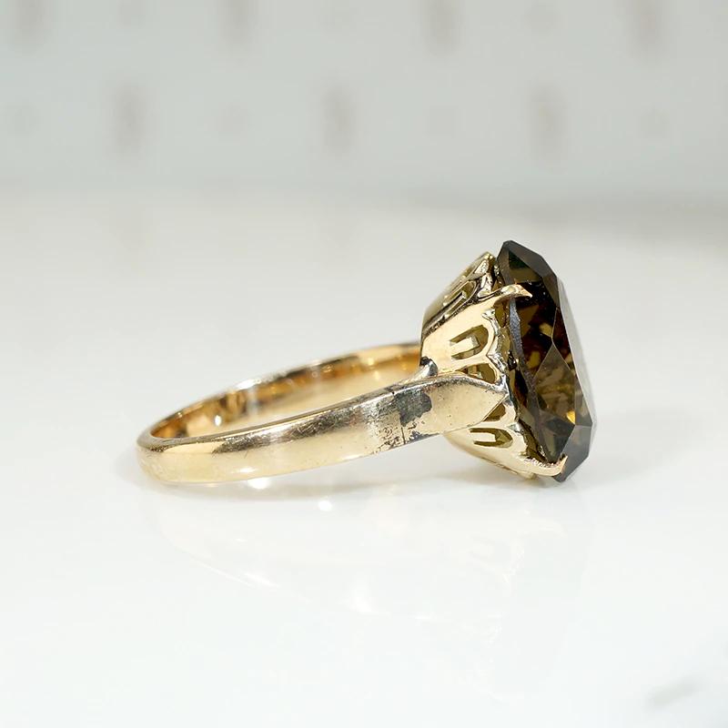 Stunning Smoky Quartz 1960s Cocktail Ring