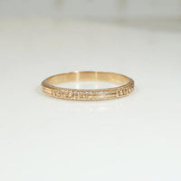Floral Engraved Rose Gold Wedding Band