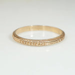 Floral Engraved Rose Gold Wedding Band