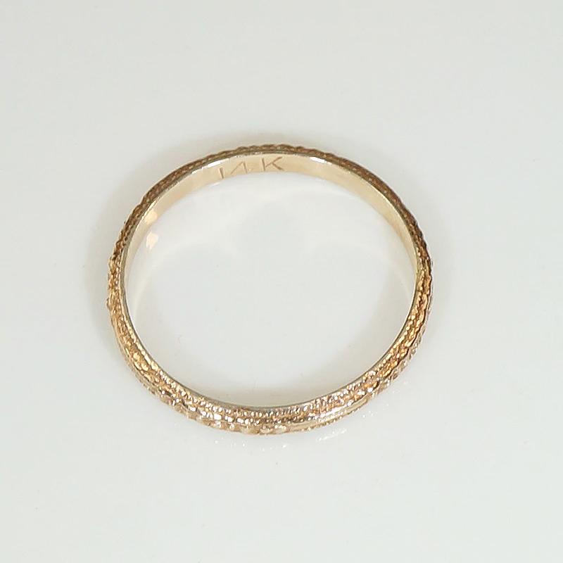 Floral Engraved Rose Gold Wedding Band