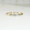Petite Two Tone Diamond Band with Engraved Detail