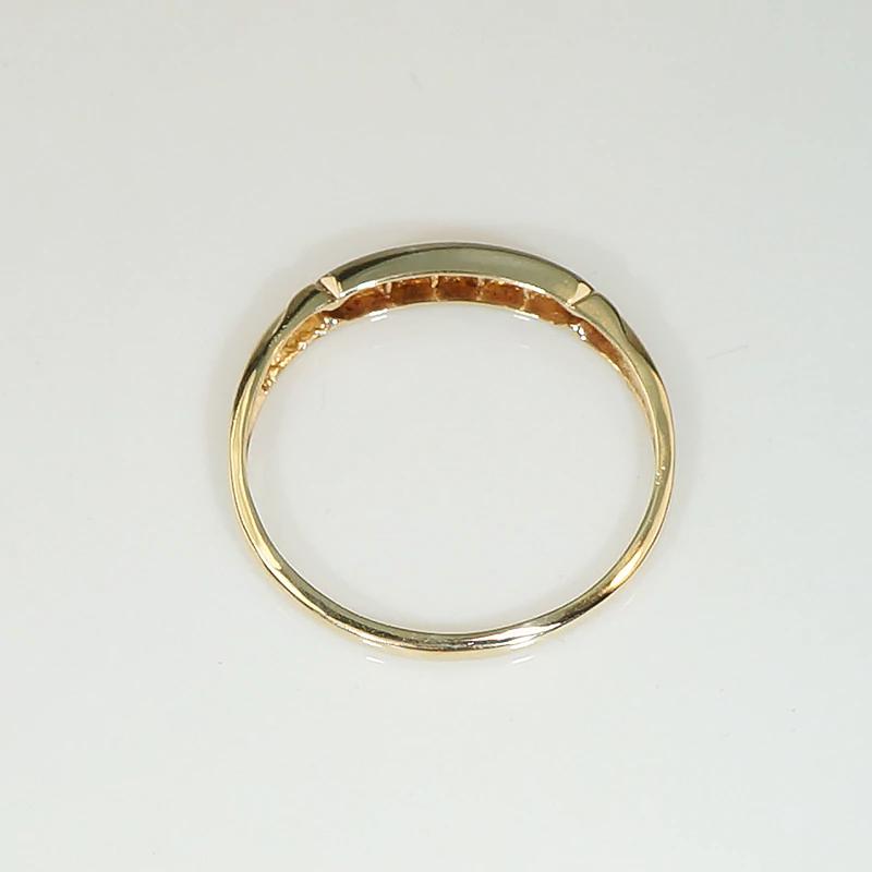 Petite Two Tone Diamond Band with Engraved Detail