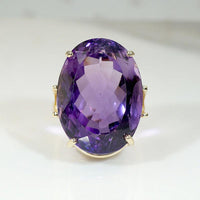 Big Bold Amethyst in Airy Gold Ring