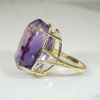 Big Bold Amethyst in Airy Gold Ring