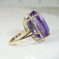 Big Bold Amethyst in Airy Gold Ring