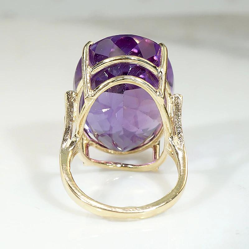 Big Bold Amethyst in Airy Gold Ring