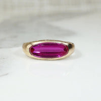 Sleek & Chic Curved Synthetic Ruby Band