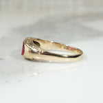 Sleek & Chic Curved Synthetic Ruby Band