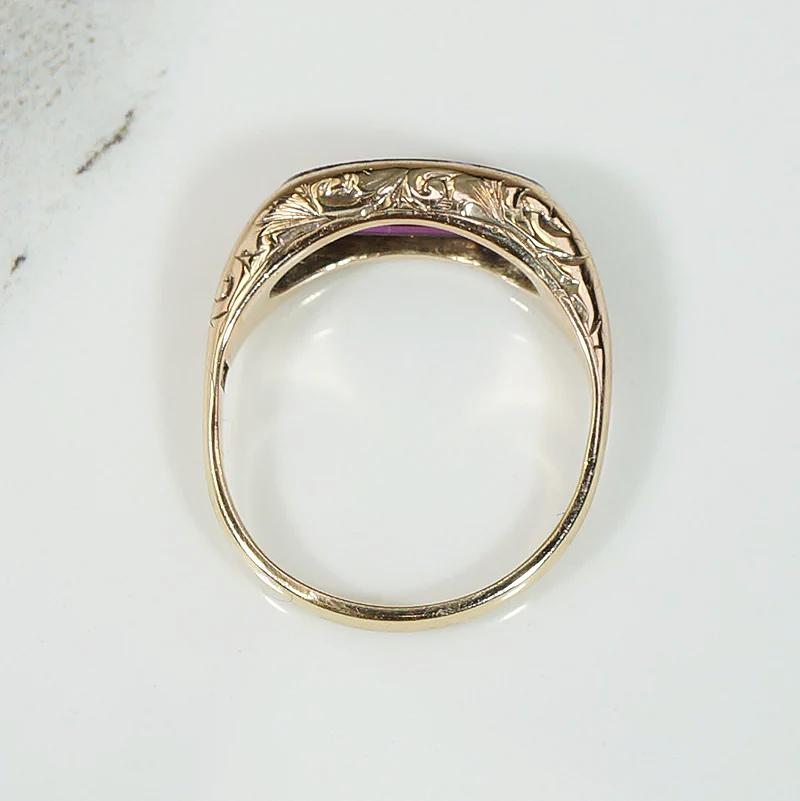 Sleek & Chic Curved Synthetic Ruby Band