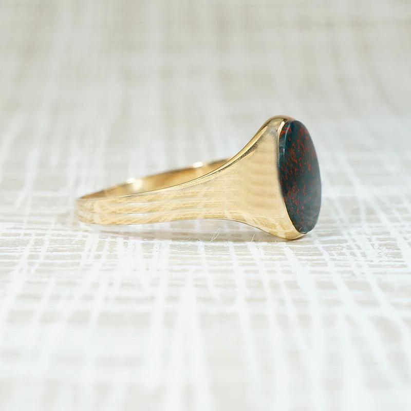 Classic Edwardian Signet Ring with Bloodstone