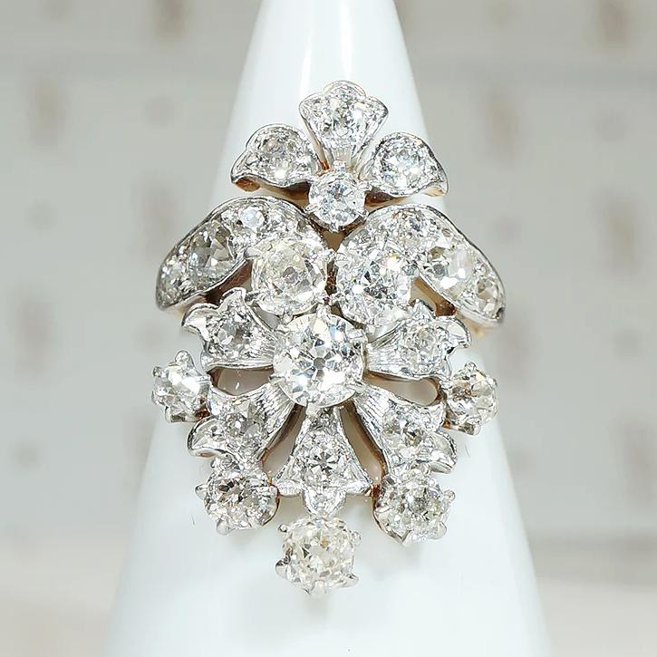 Ravishing Antique Diamond Encrusted Dinner Ring