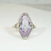 Amethyst Navette in Lacy Filigree Ring