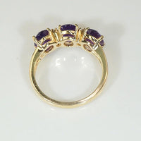 Deep Purple Amethyst Trilogy Ring with Diamonds