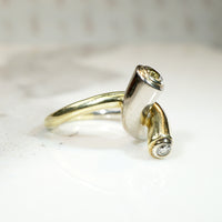Two Tone Twist Modernist Diamond Ring