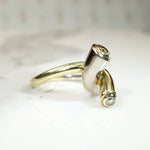 Two Tone Twist Modernist Diamond Ring