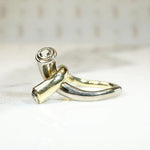 Two Tone Twist Modernist Diamond Ring