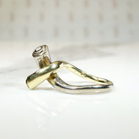 Two Tone Twist Modernist Diamond Ring
