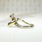 Two Tone Twist Modernist Diamond Ring