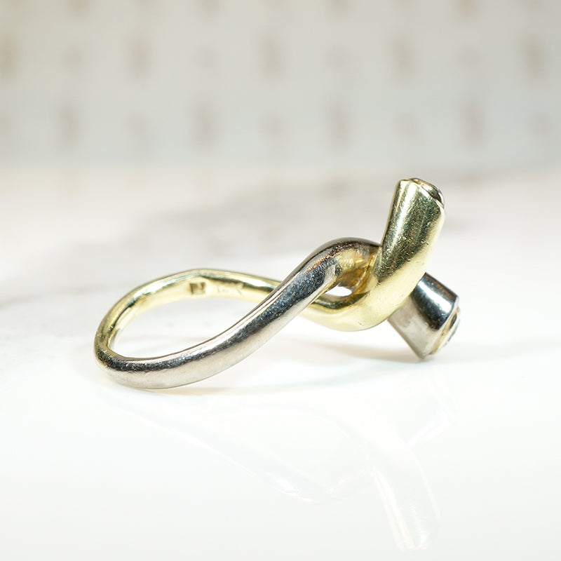 Two Tone Twist Modernist Diamond Ring